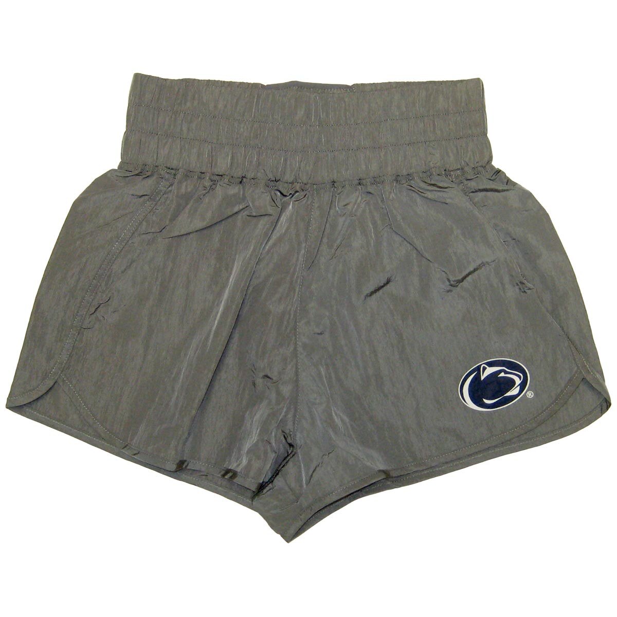 women's high waisted gray shorts with Penn State Athletic Logo